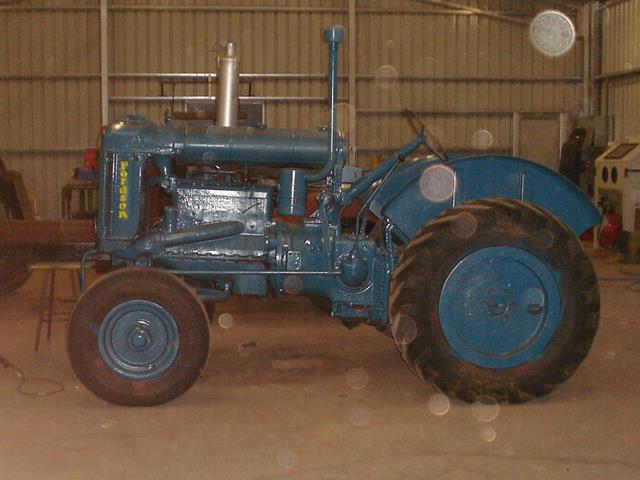 Restored Fordson Tractor new teal colour paint